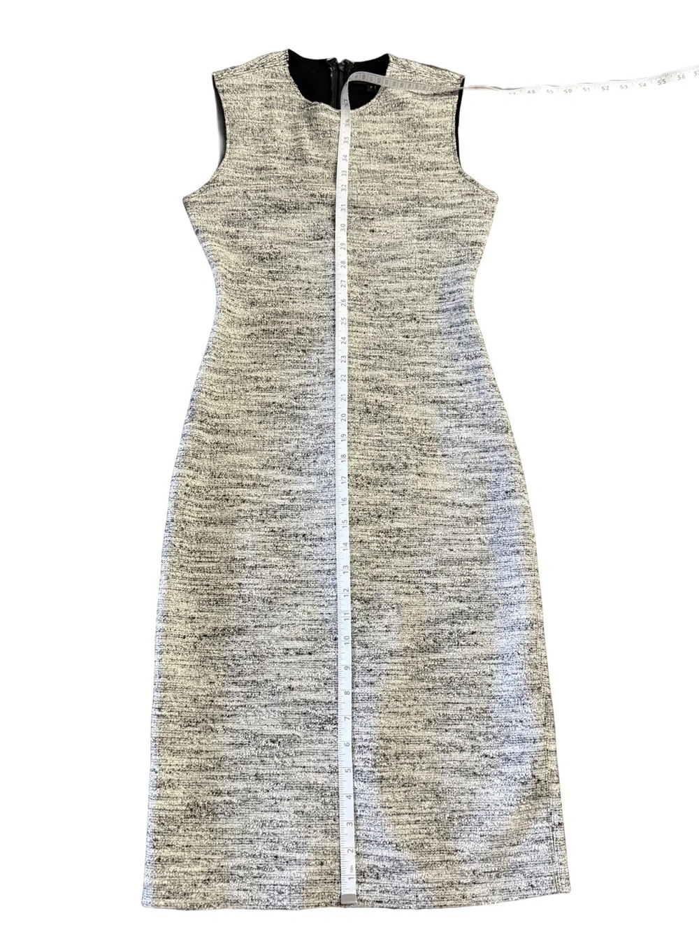 Theory Sleeveless Textured Midi Dress in Heather Gray